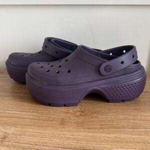 CROCS STOMP Clogs Purple Platform Slip On Shoes Iconic Comfort Casual M9 / W11